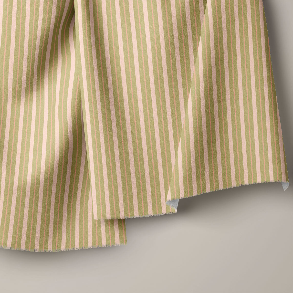 Light Olive Green Stripes Print