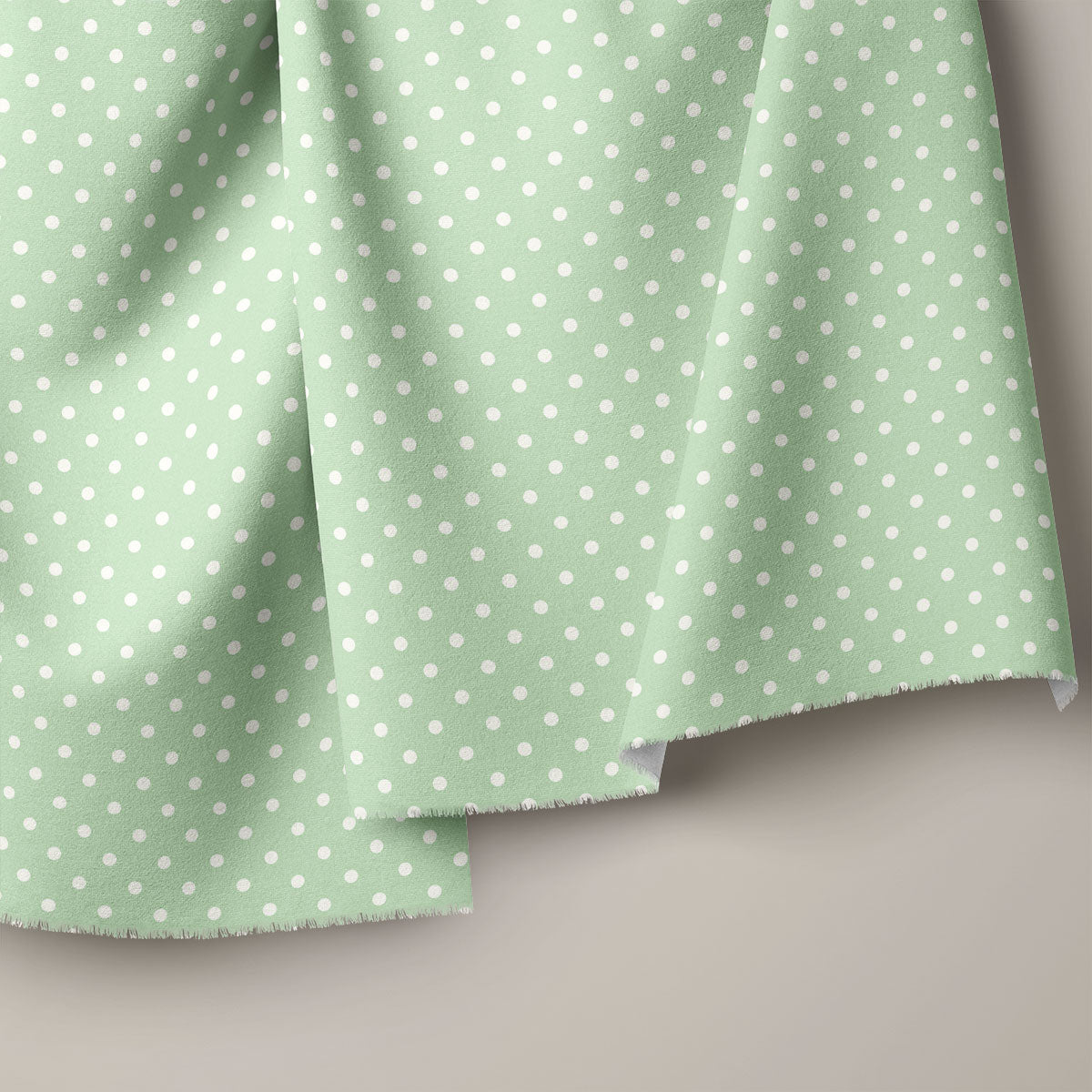 Greyish Green And Clay Ash  Polka Dots Print