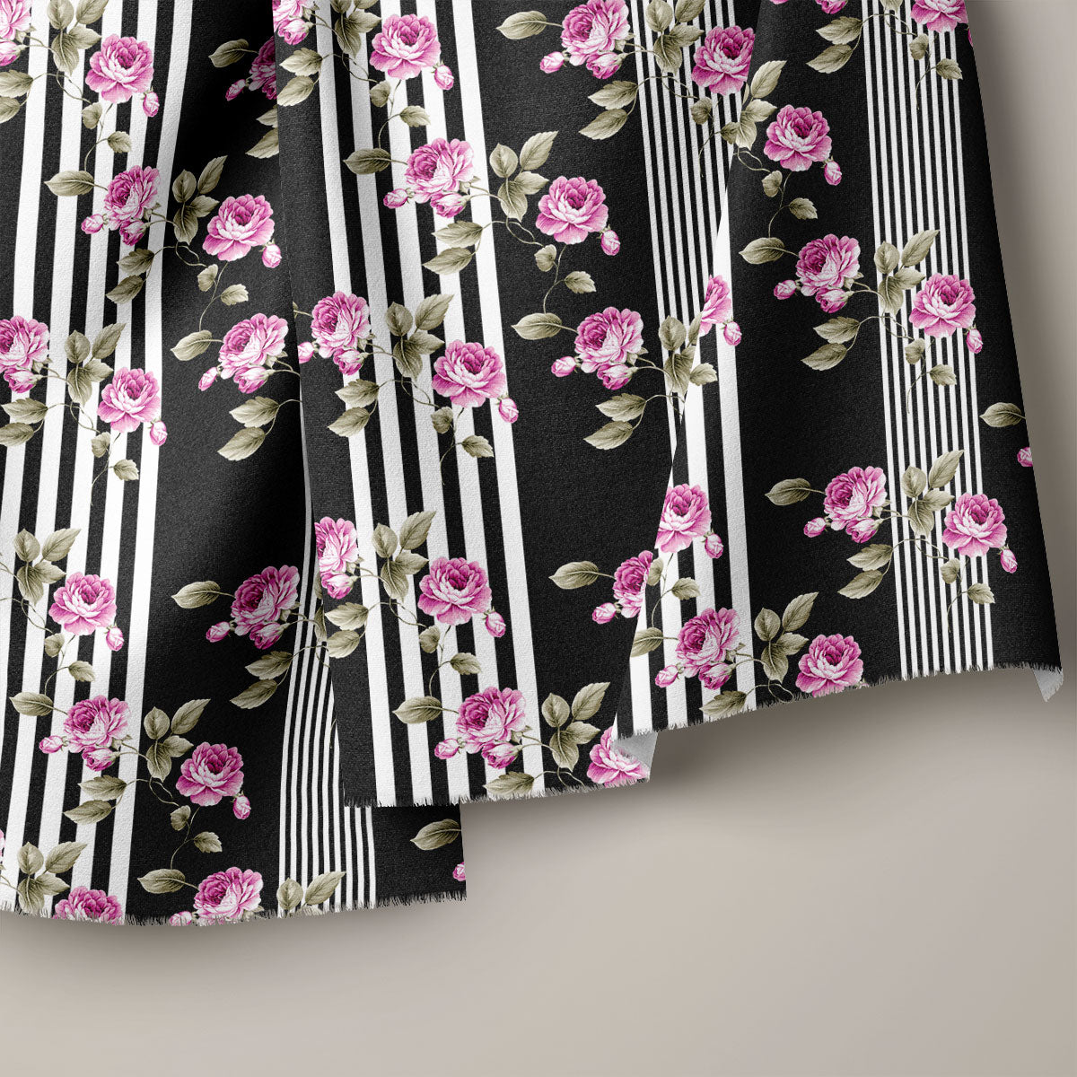 Bashful Pink Vintage Rose Floral Print