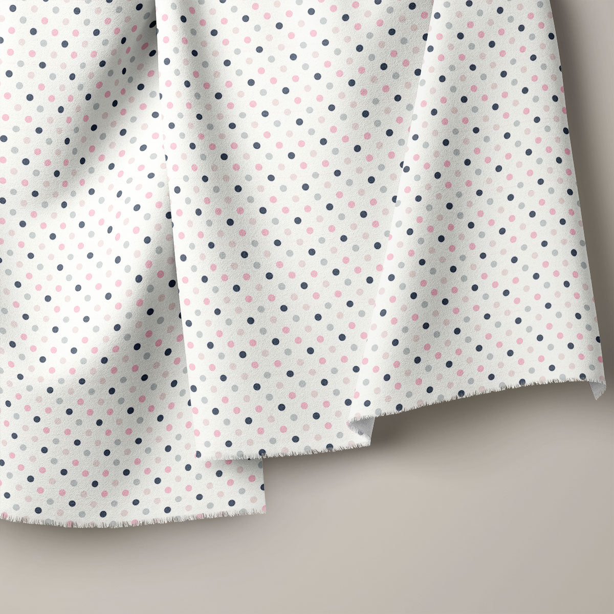 Moon Mist And Multicolor Polka Dots Print