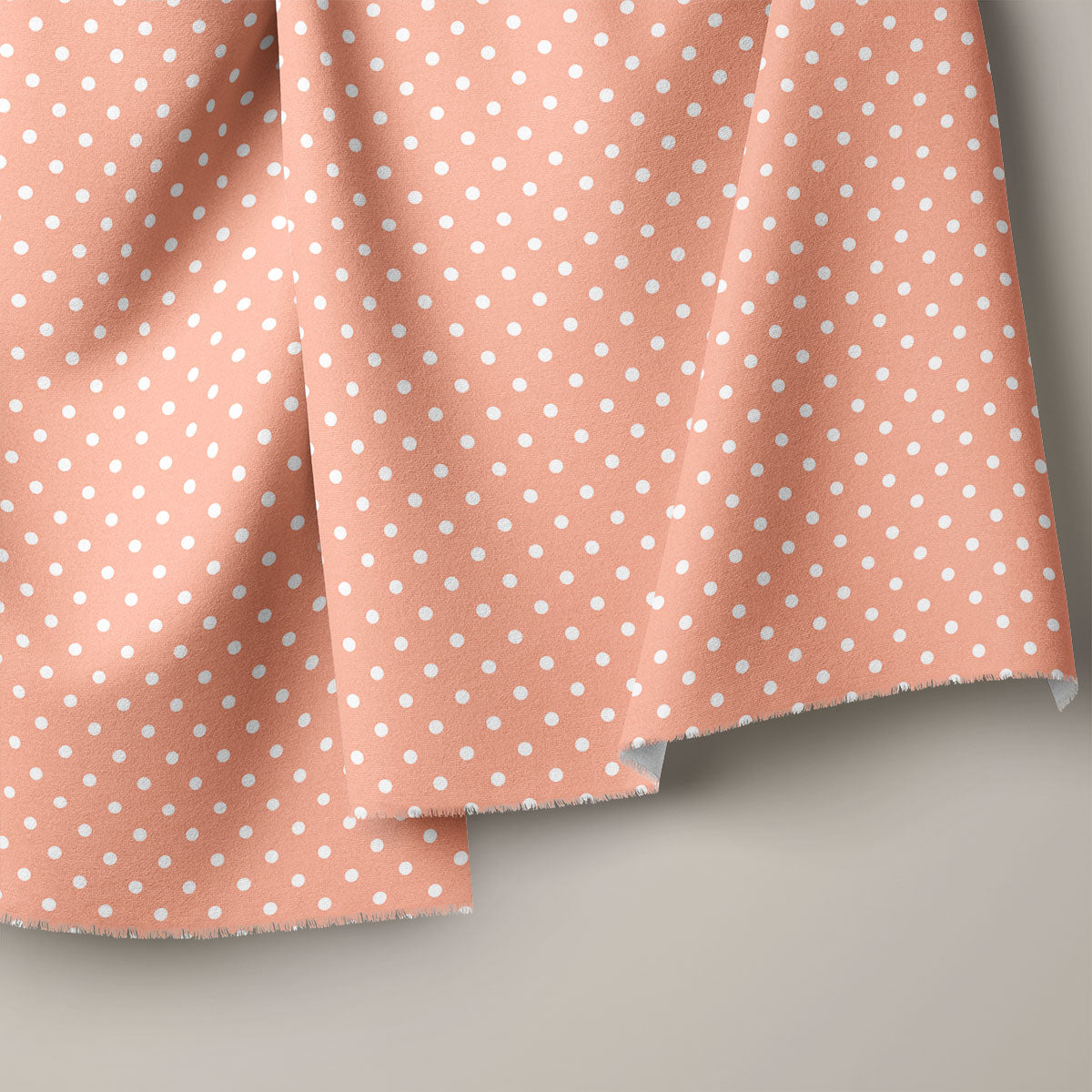 Orange Salmon Polka Dots Print