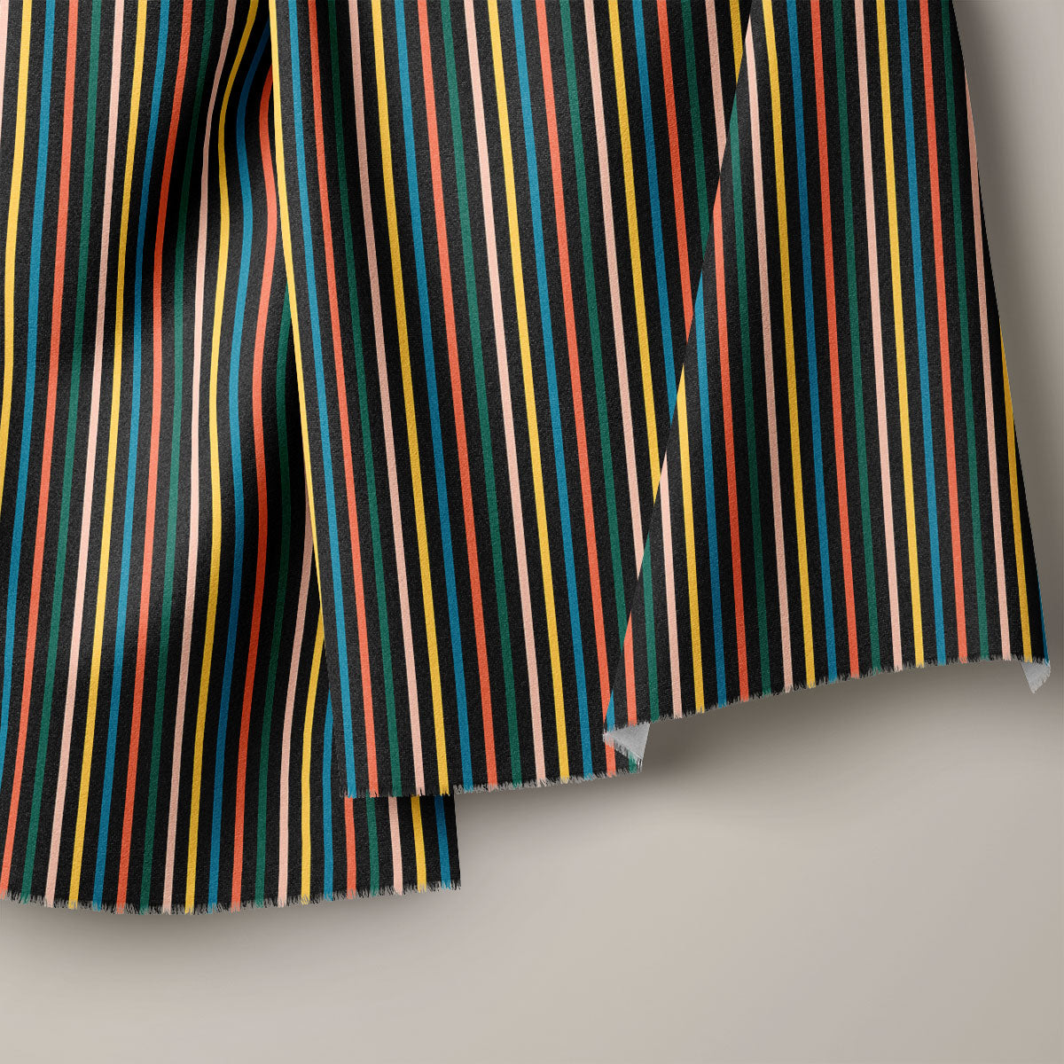 Multicolor Smoky Black Stripes Print