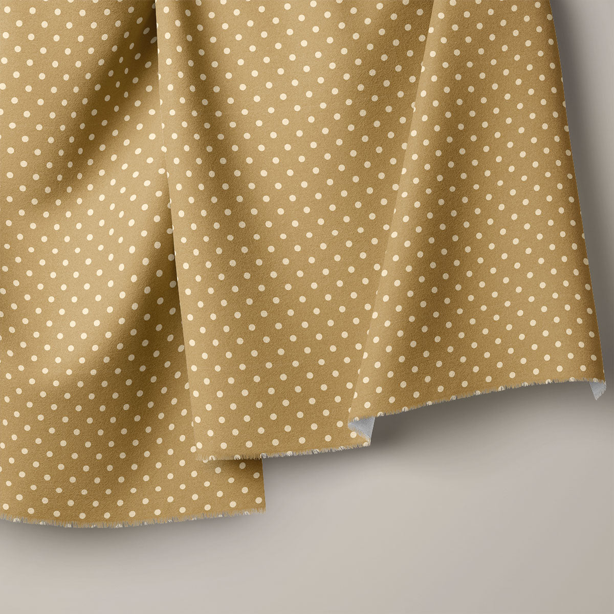 Walnut And Sand Brown Polka Dots Print