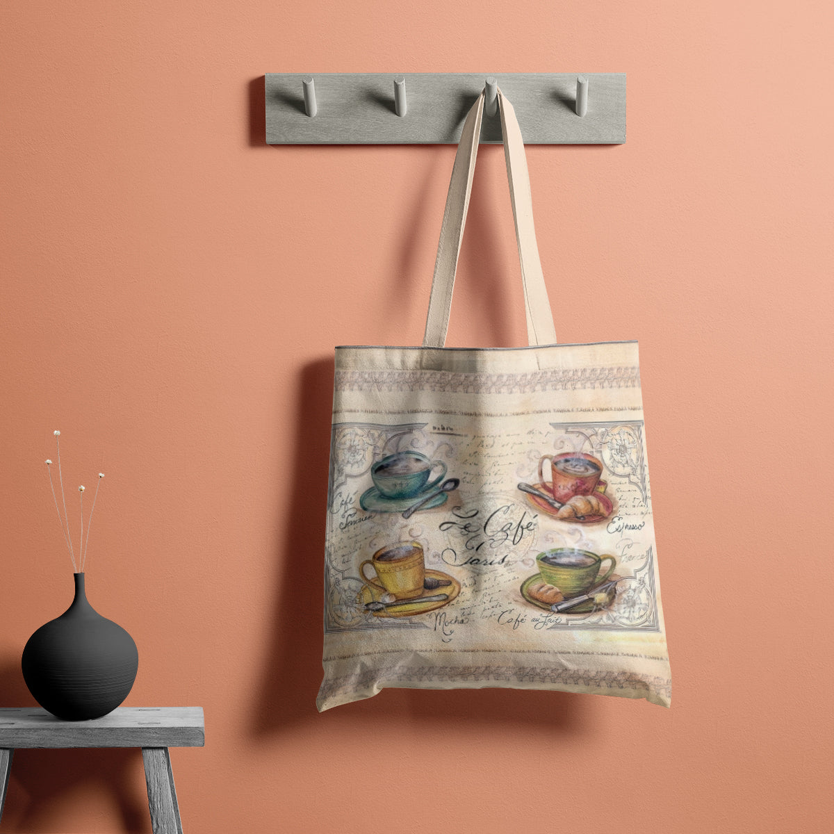 Pastel Vintage Coffee & Pastry Art Tote Bag