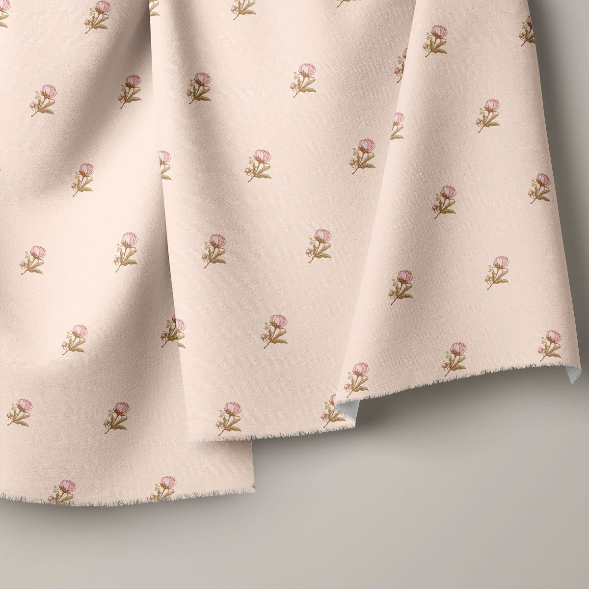 French Beige Rose Floral Print