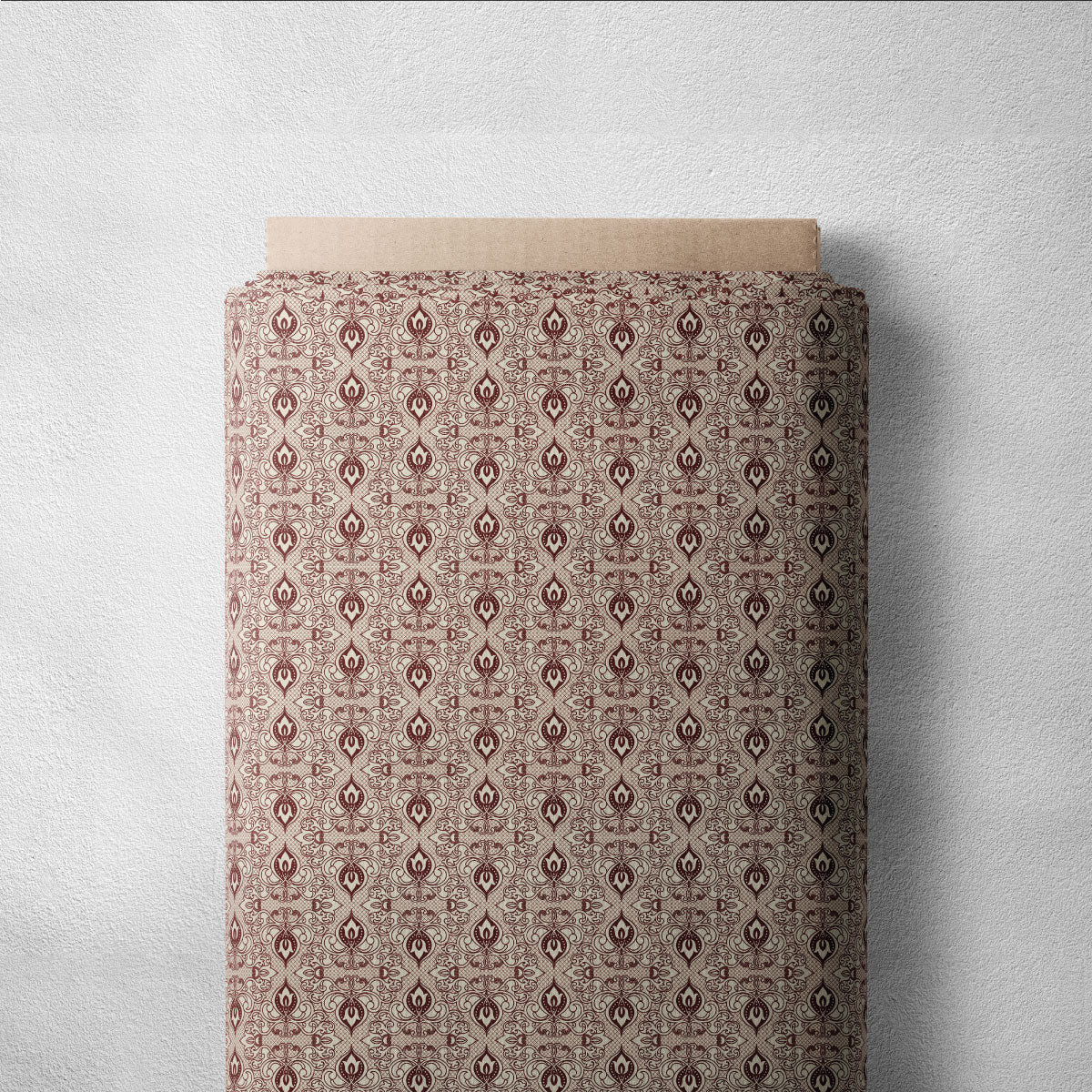 Dark Raspberry Decorative Ornamental Design Geometric Print