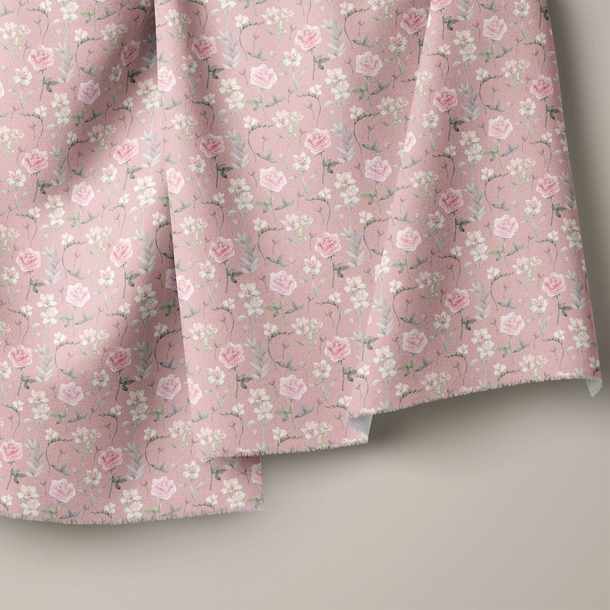 Oriental Pink Rose Floral Print