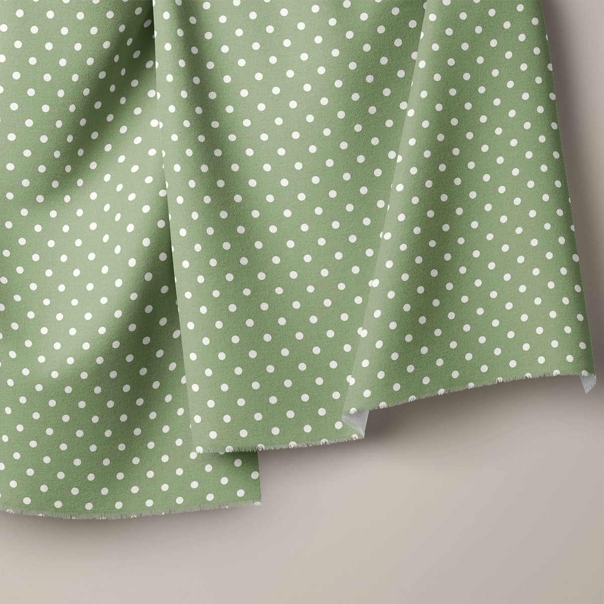 Muddy Green And Sea Mist Polka Dots Print