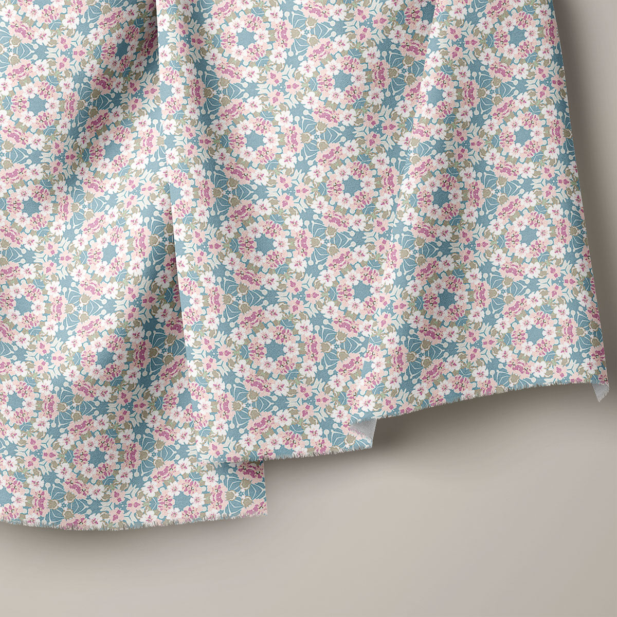 Bluish Cyan Floral Print