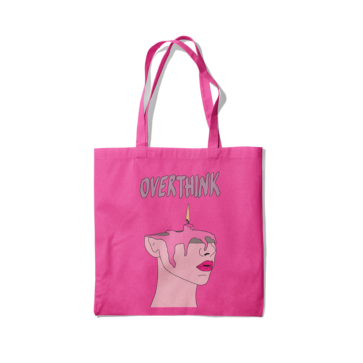Overthink Pink Canvas Tote Bag