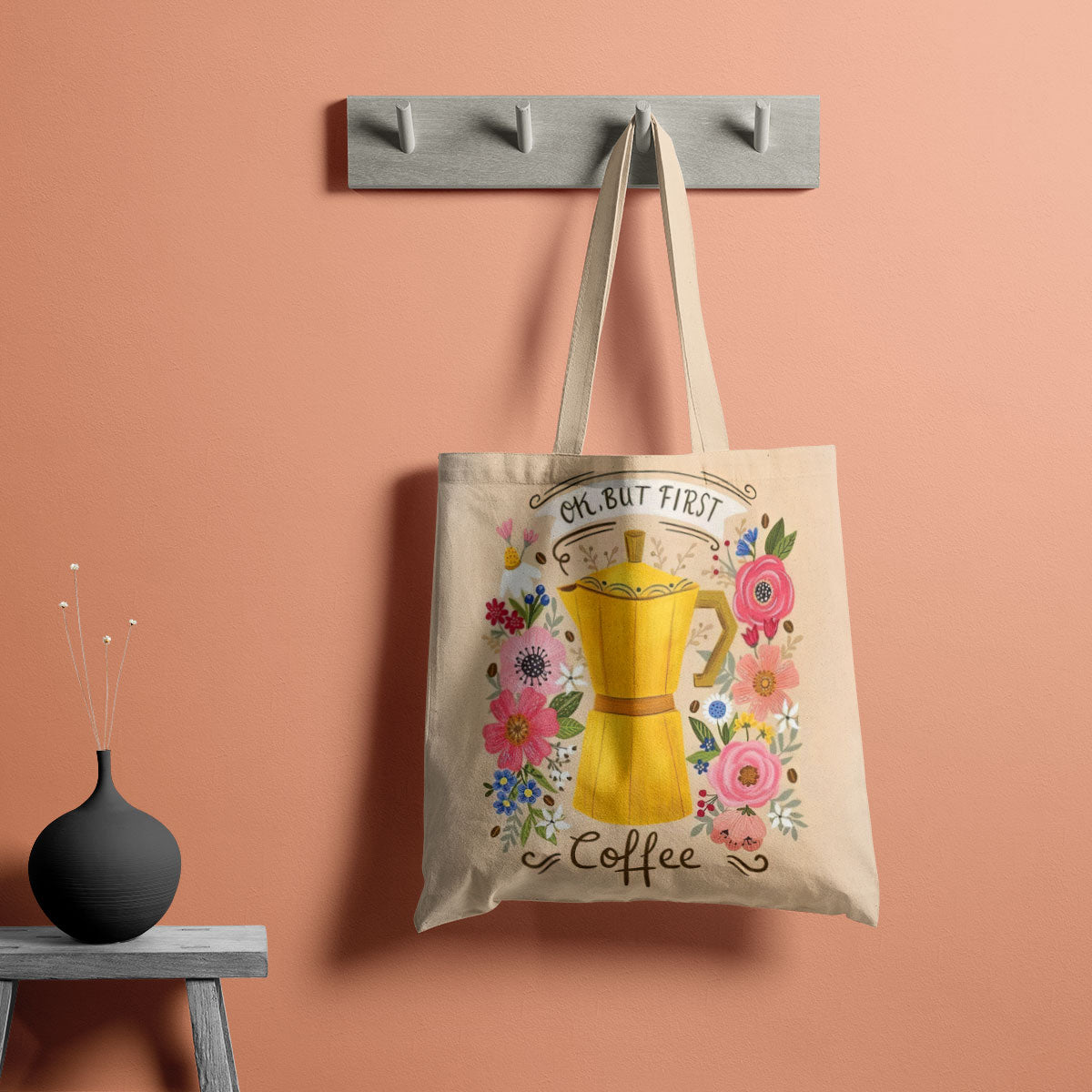 Coffee First Canvas Tote Bag
