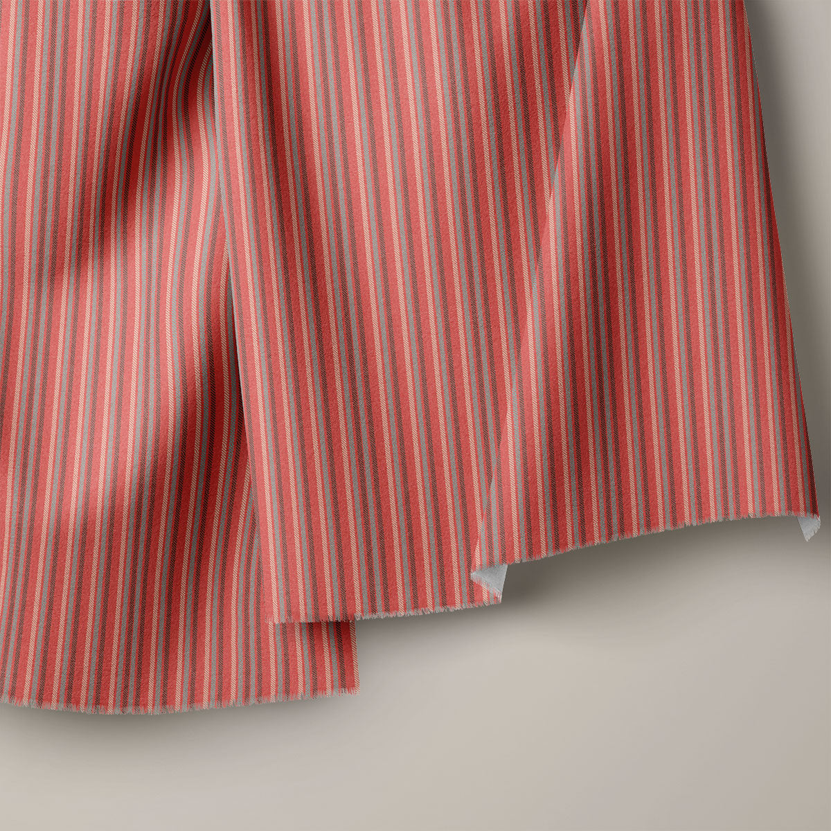 Brownish Red Stripes Print