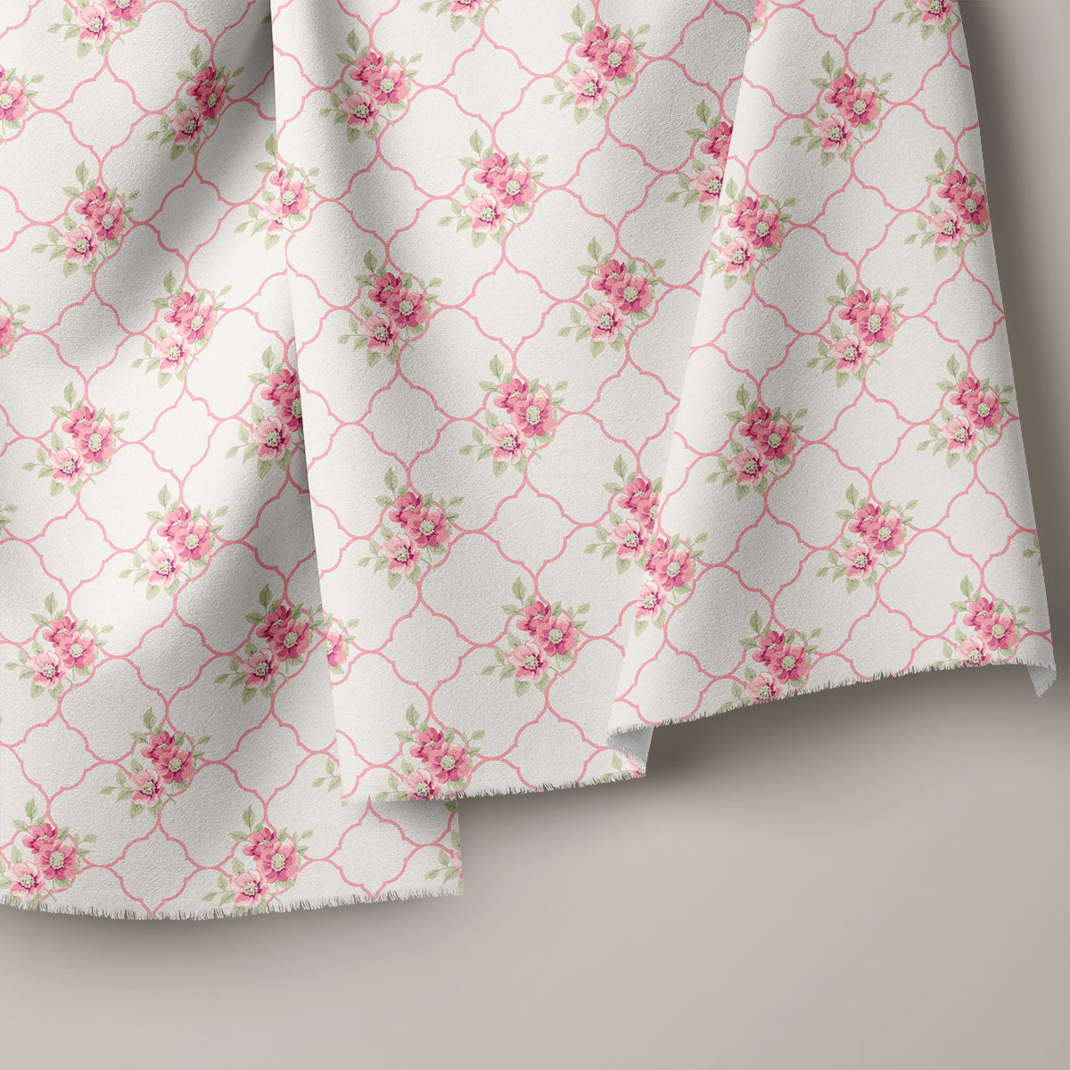 Bright Maroon Hibiscus Floral Print