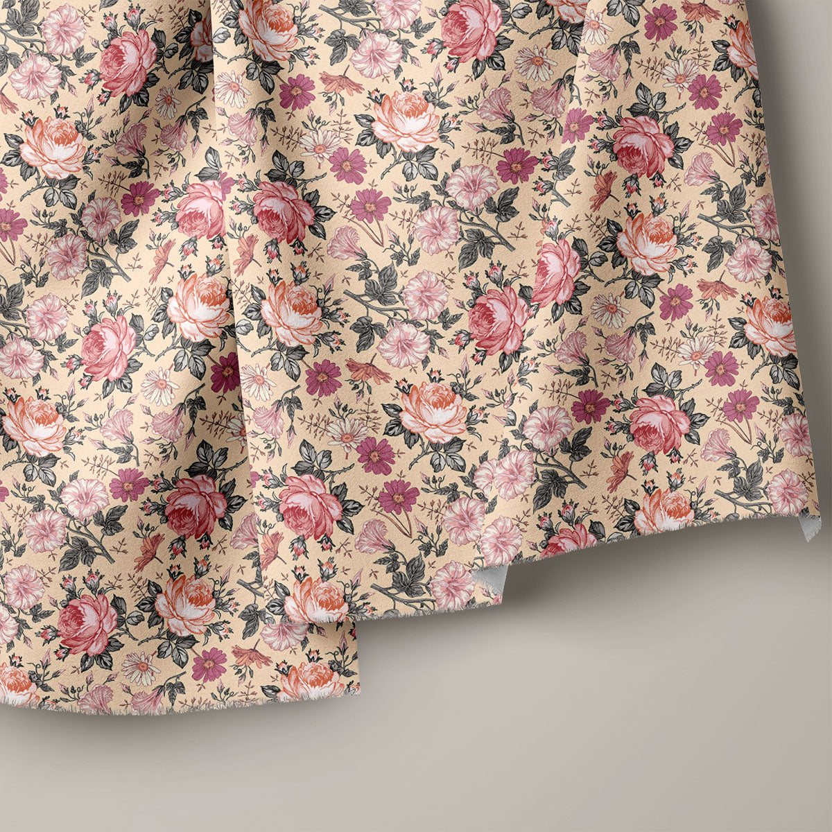 Mountbatten Pink And Pinkish Tan Floral Print
