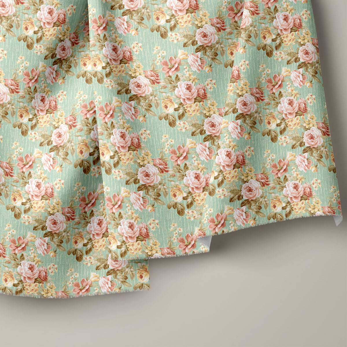 Lemon Grass Rose Floral Print