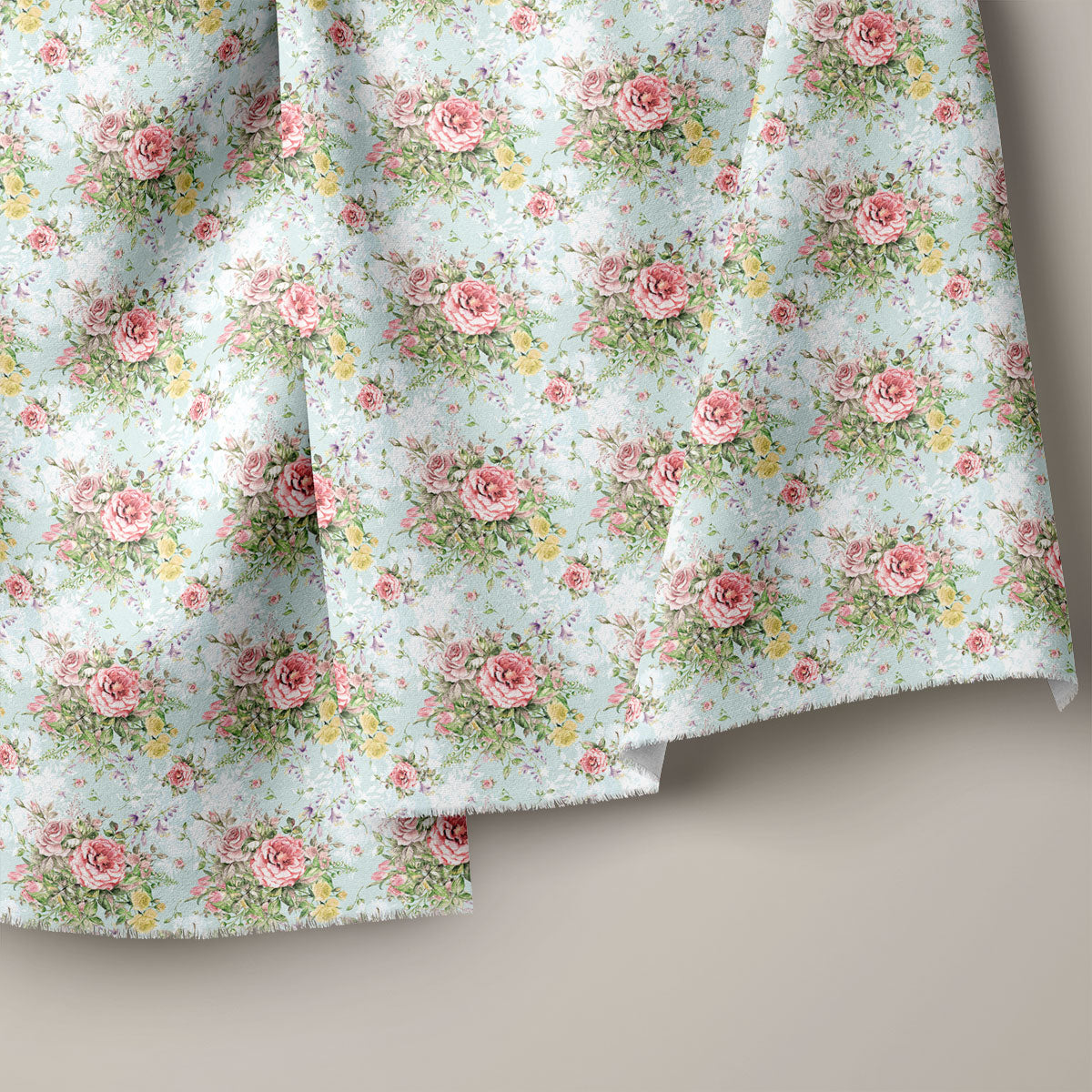 Thistle Green Rose Floral Print