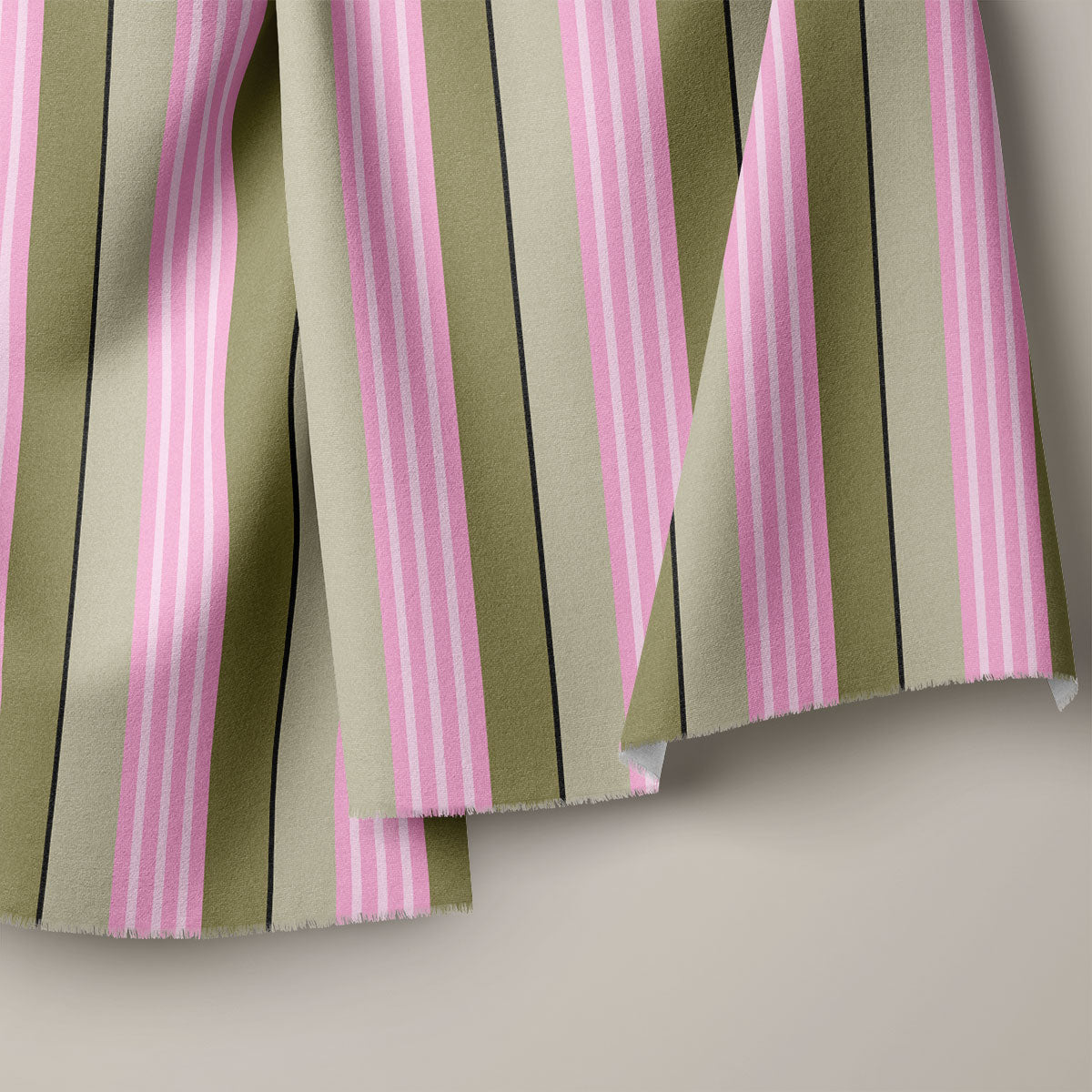 Pesto And Violet Stripes Print