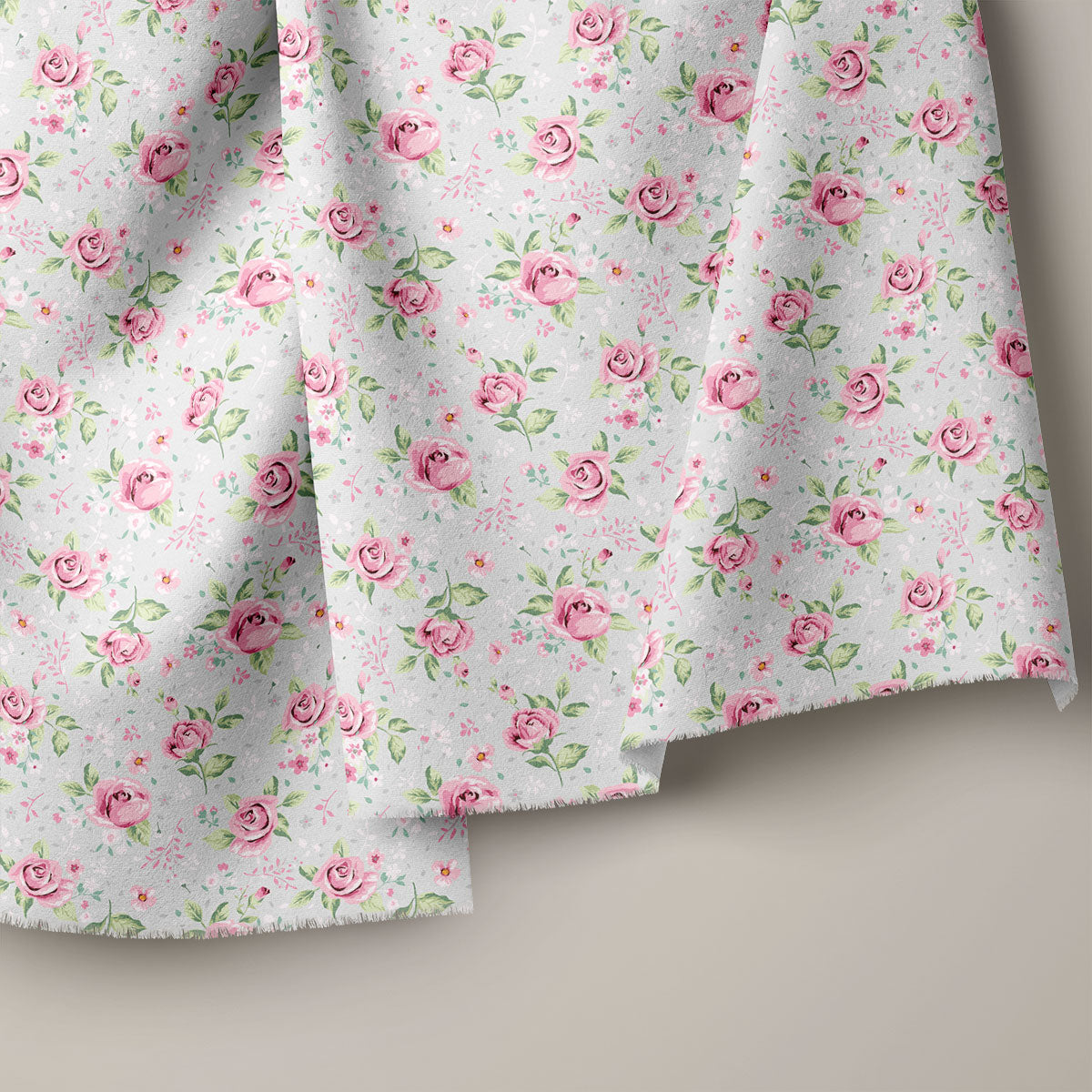 Cloud & Old Pink Roses Floral Print