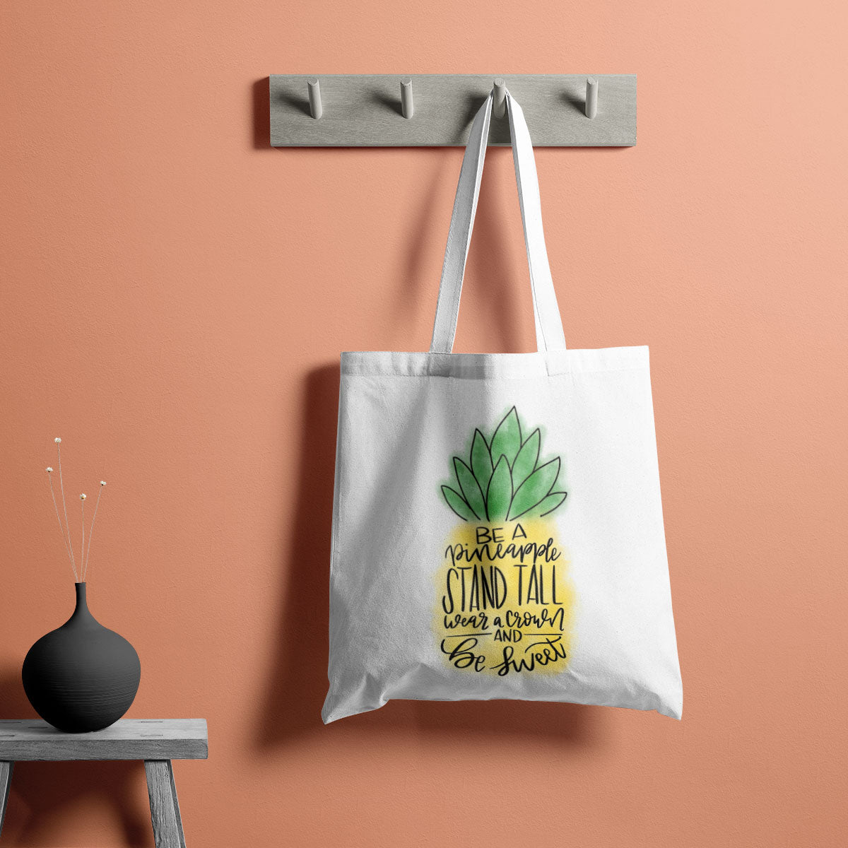 Be A Pineapple Canvas Tote Bag