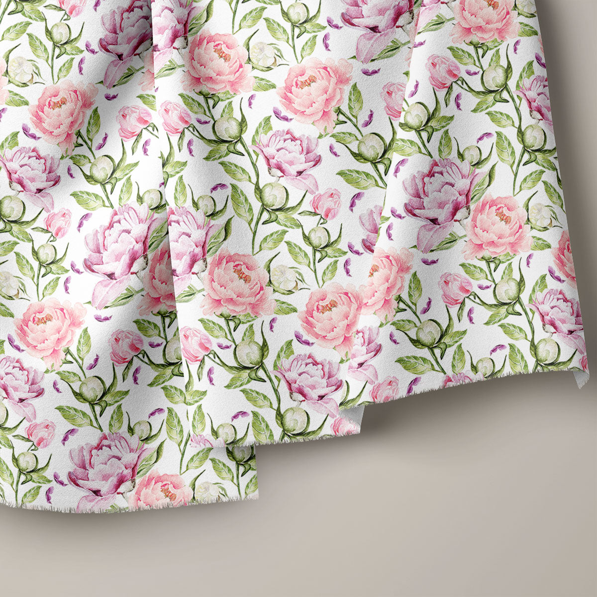 Light Maroon & Faded Pink Roses Floral Print