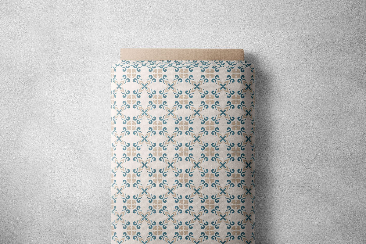 Snow Drift Damask Pattern Geometric Print