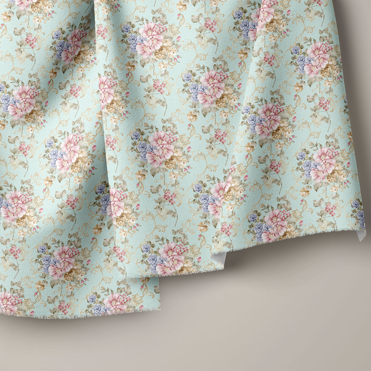 Brownish Pink Flax Floral Print