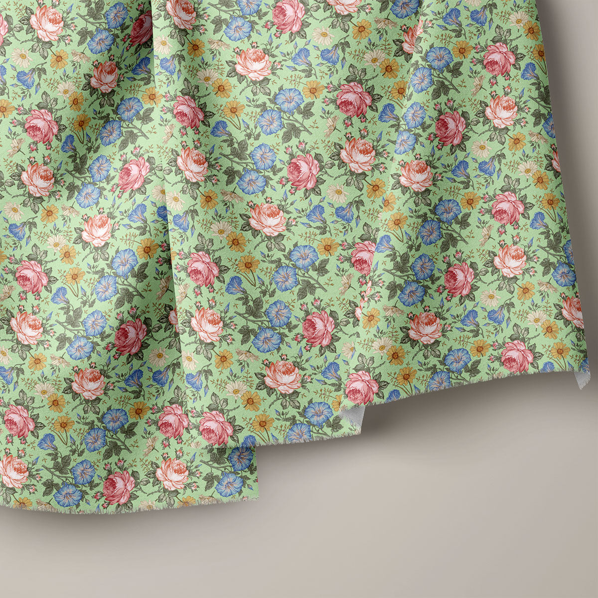 Eagle Tan Green Floral Print