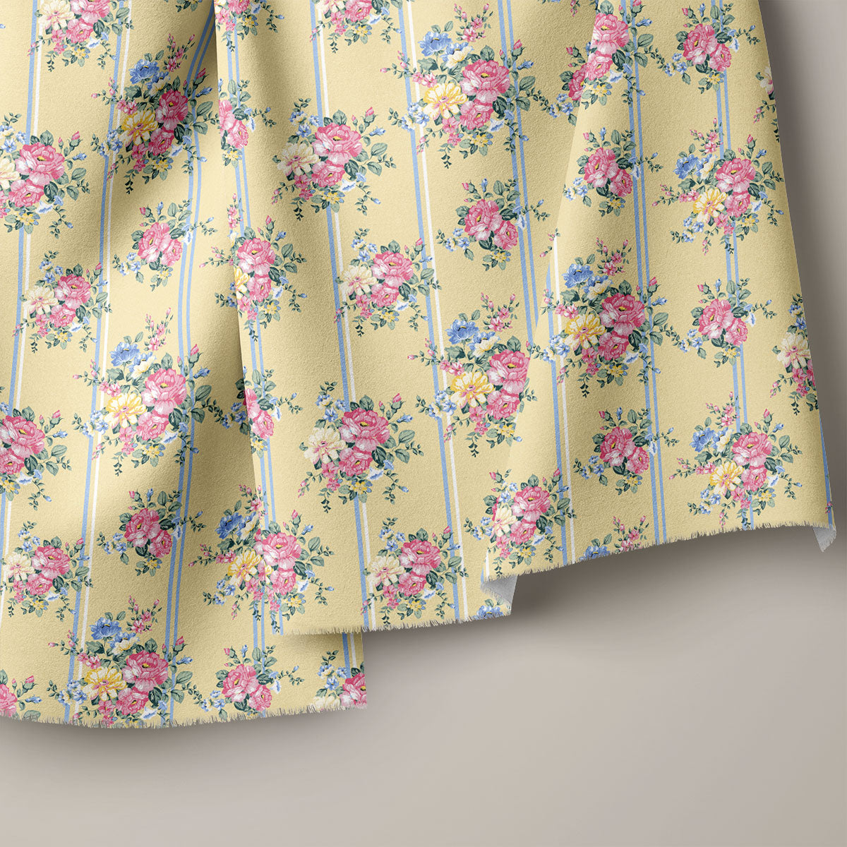 Khaki Vintage Rose Floral Print
