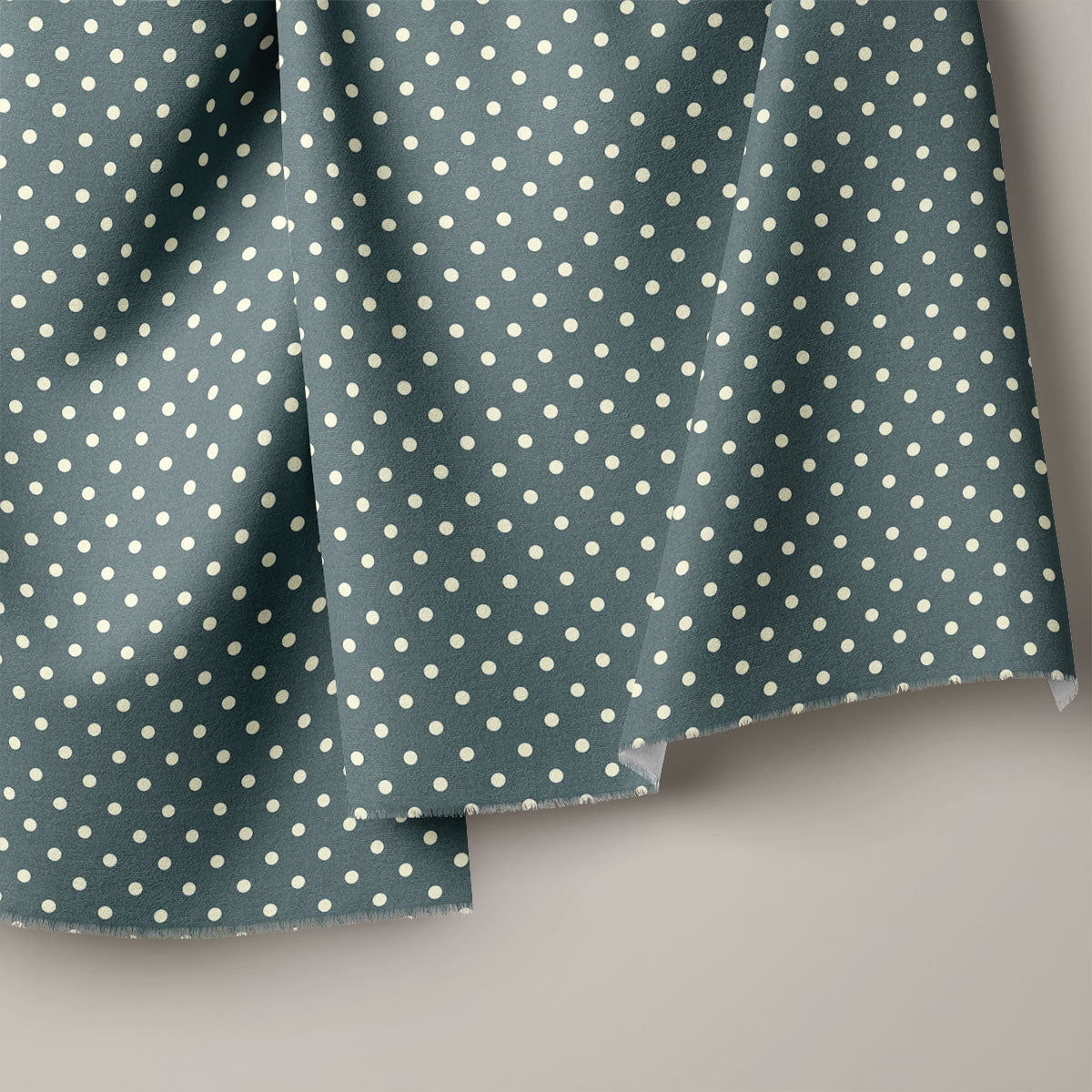 Bright Grey And Moon Mist  Polka Dots Print