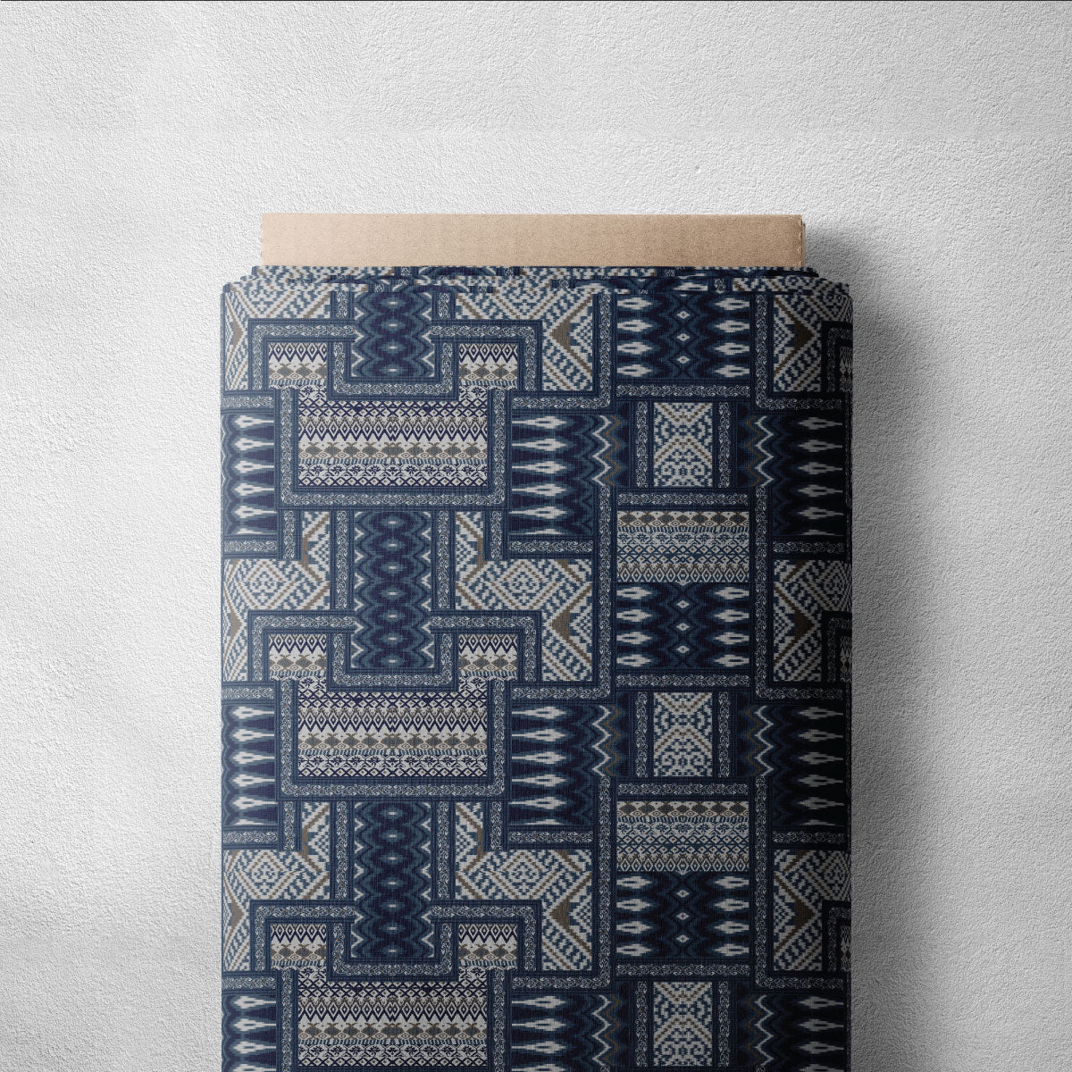 Metallic Silver Oriental Design Watercolor Geometric Print