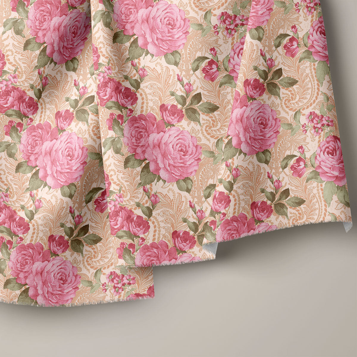 Dawn Pink Vintage Roses Floral Print