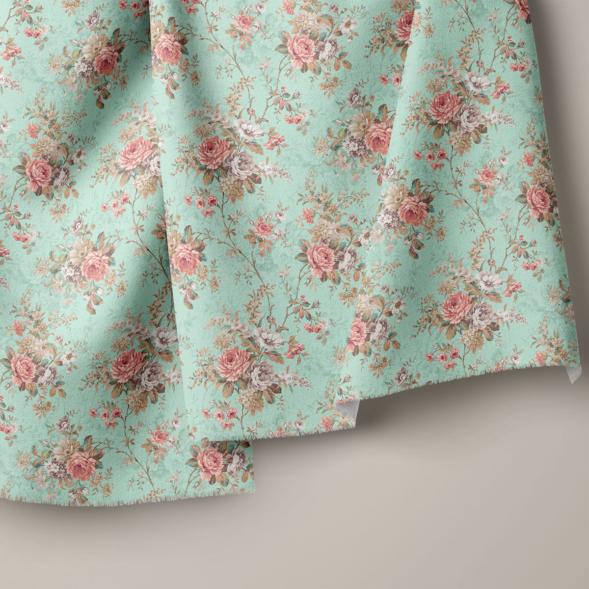 Light Mint Rose Floral Print