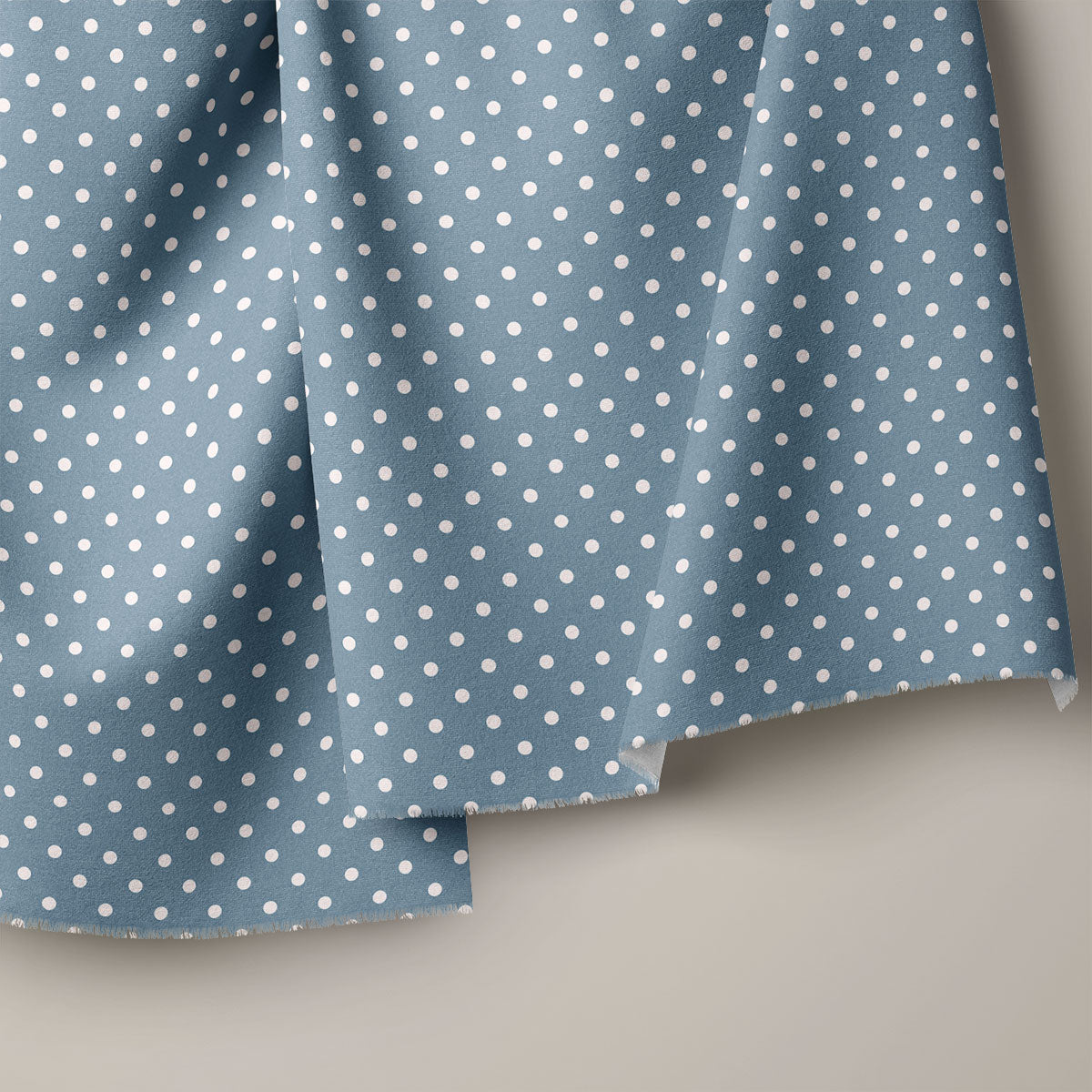 Blue Dianne And Light Grey Polka Dots Print