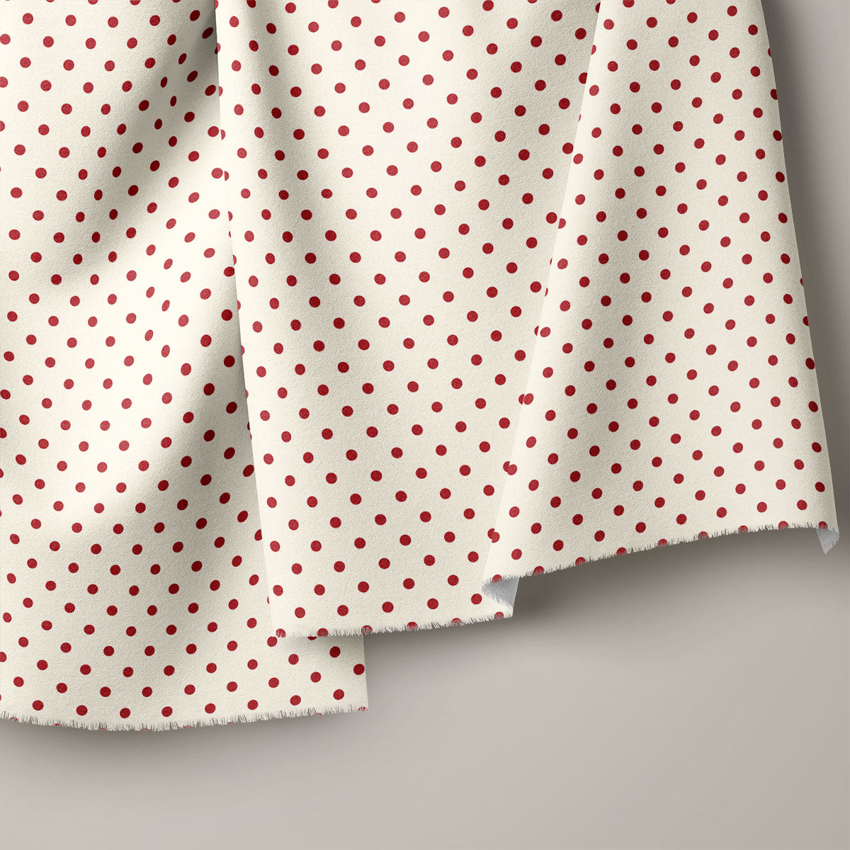 Crimson Red Polka Dots Print