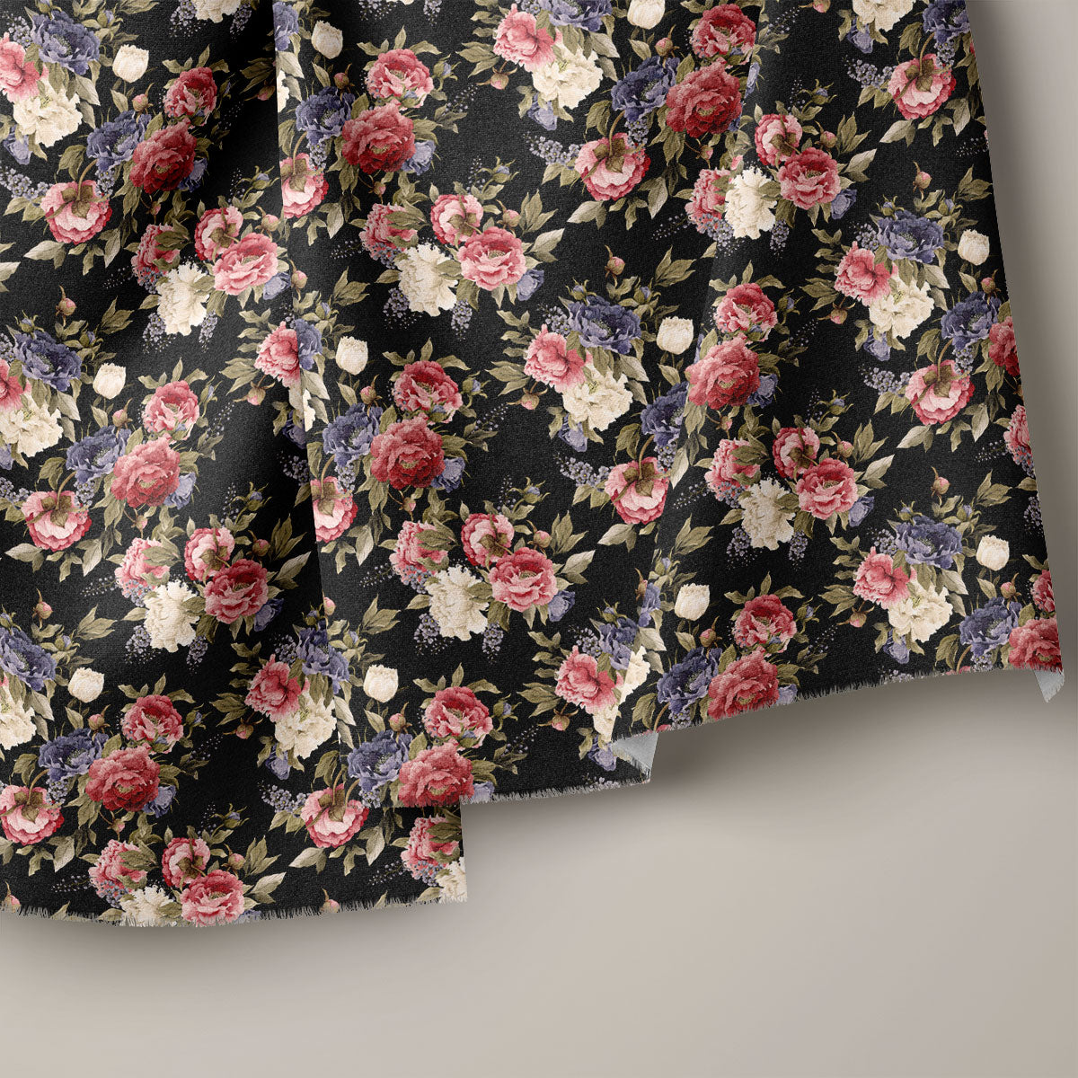 Charcoal Rose Floral Print