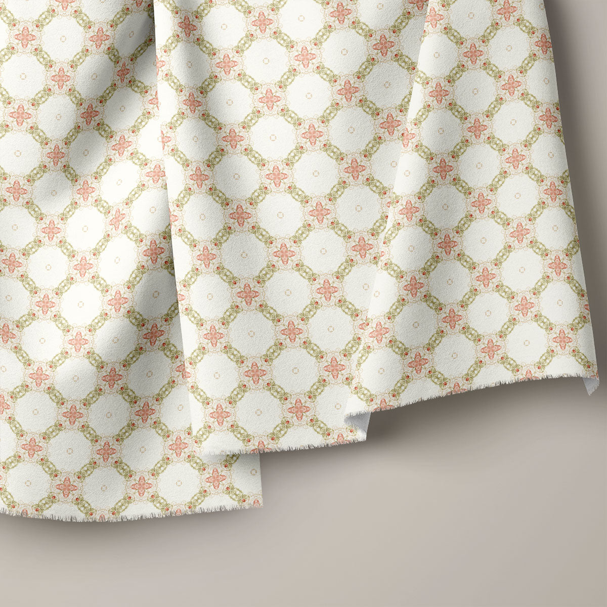 White Rock And Pinkish Brown Pattern Geometric Print