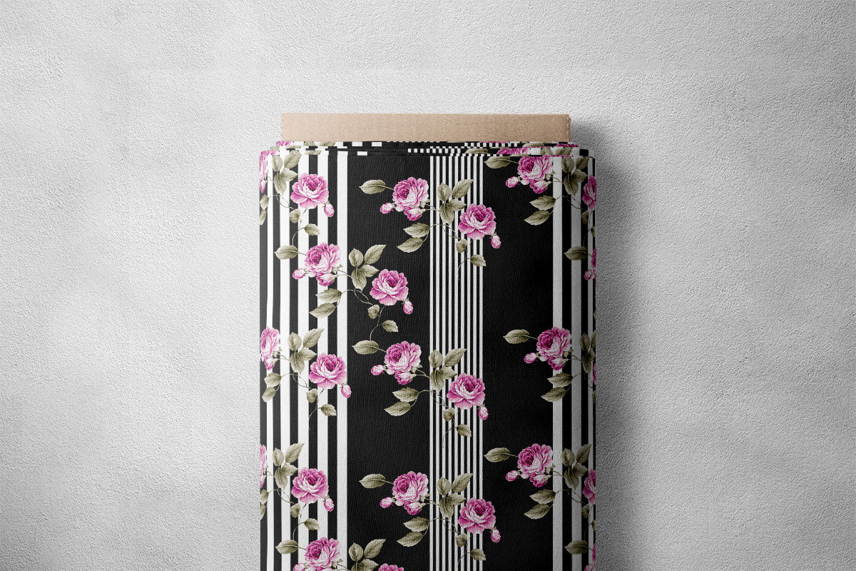 Bashful Pink Vintage Rose Floral Print