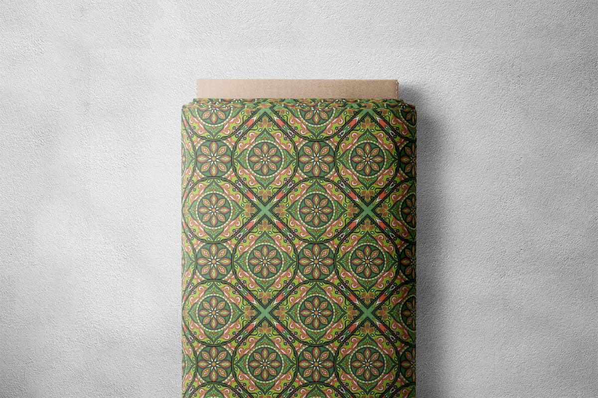 Lunar Green And Bittersweet Pattern Geometric Print