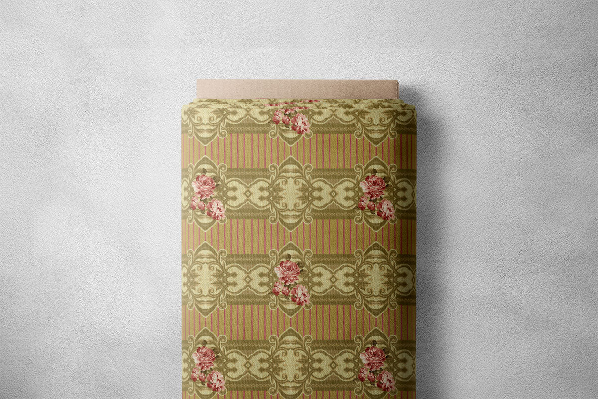 Dark Beige Floral Print