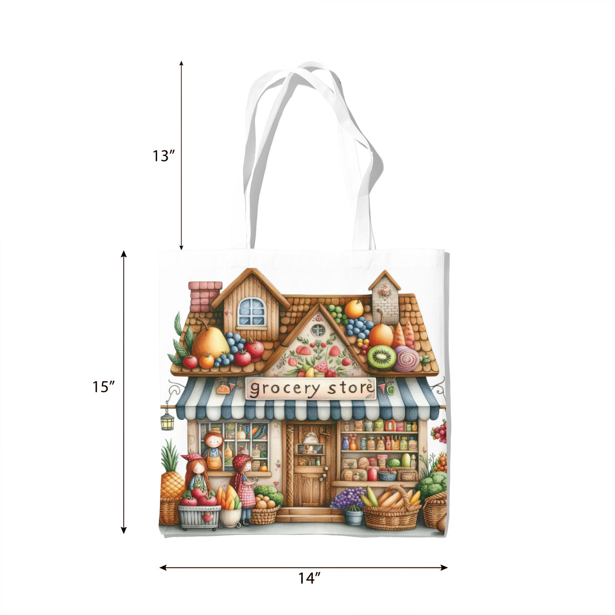 Cottage Grocery Store Pastel Market Tote Bag