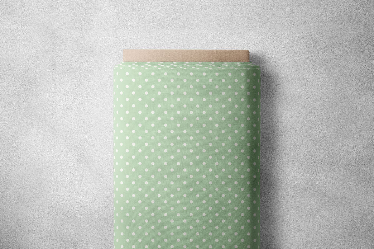 Greyish Green And Clay Ash  Polka Dots Print