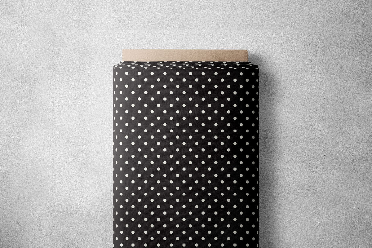 Smoky Black Polka Dots Print