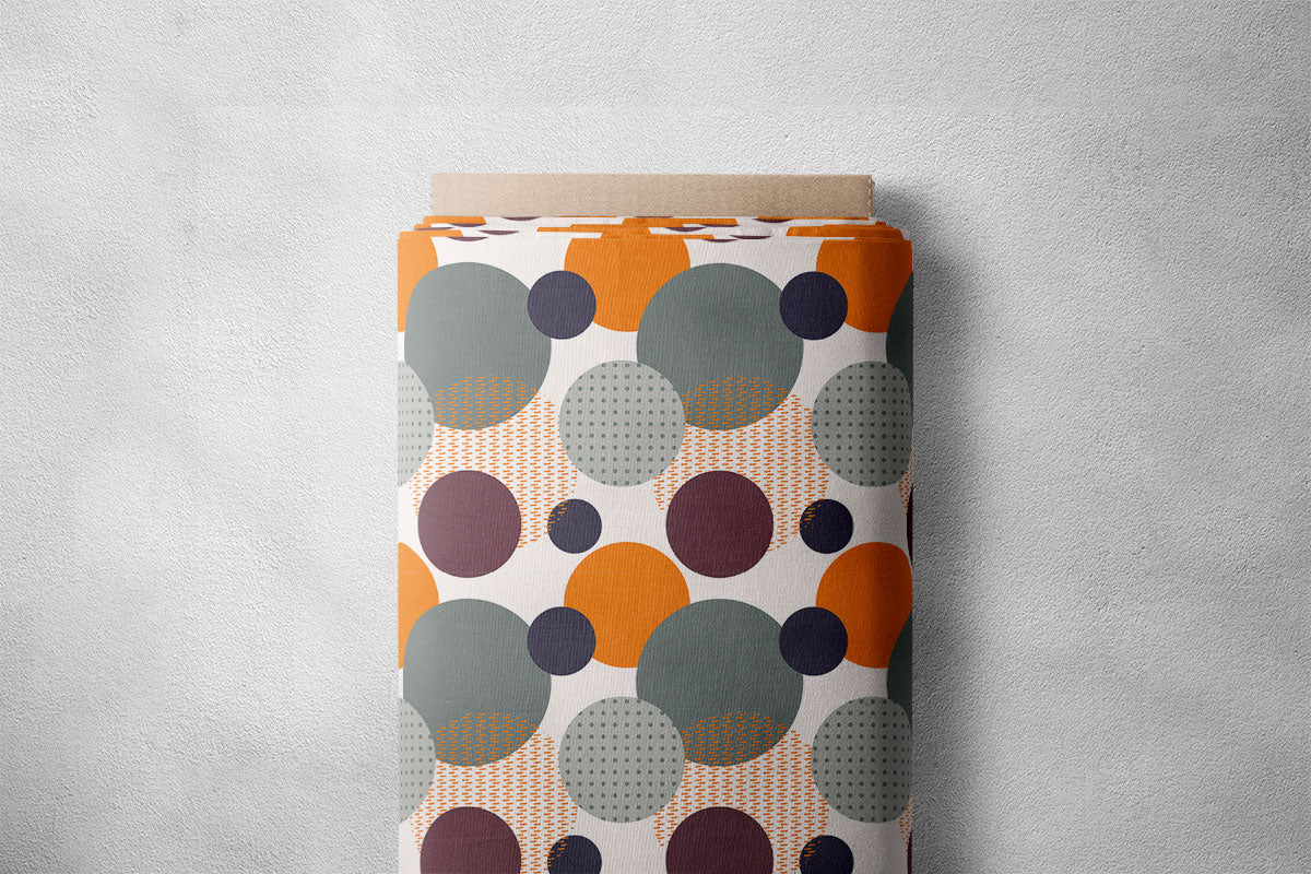 Oyster Pink And Orange Dotted Pattern Geometric Print