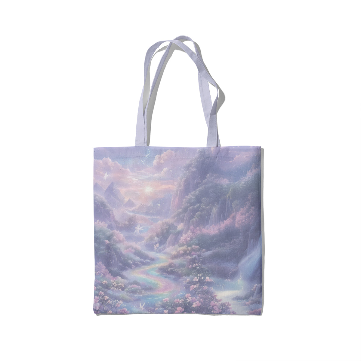 Lavender Dream Valley Pastel Landscape Tote Bag