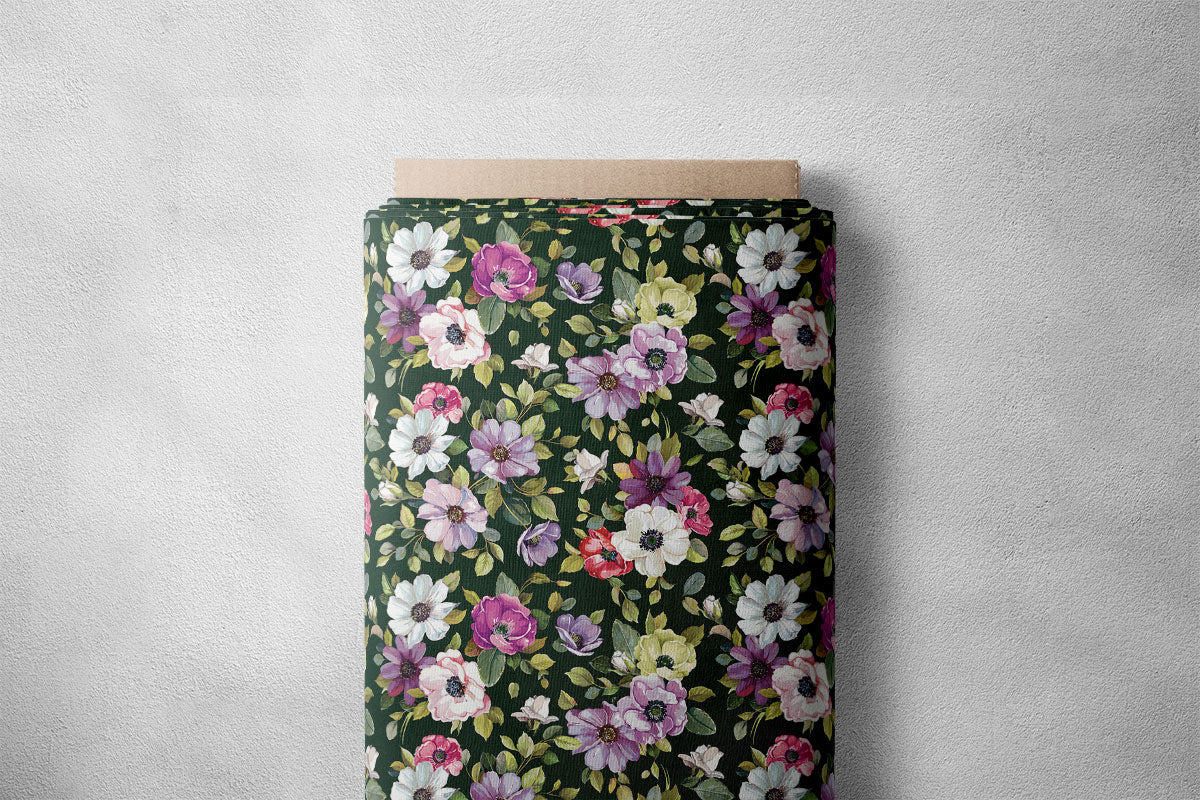 Greyish Purple Daisy Floral Print