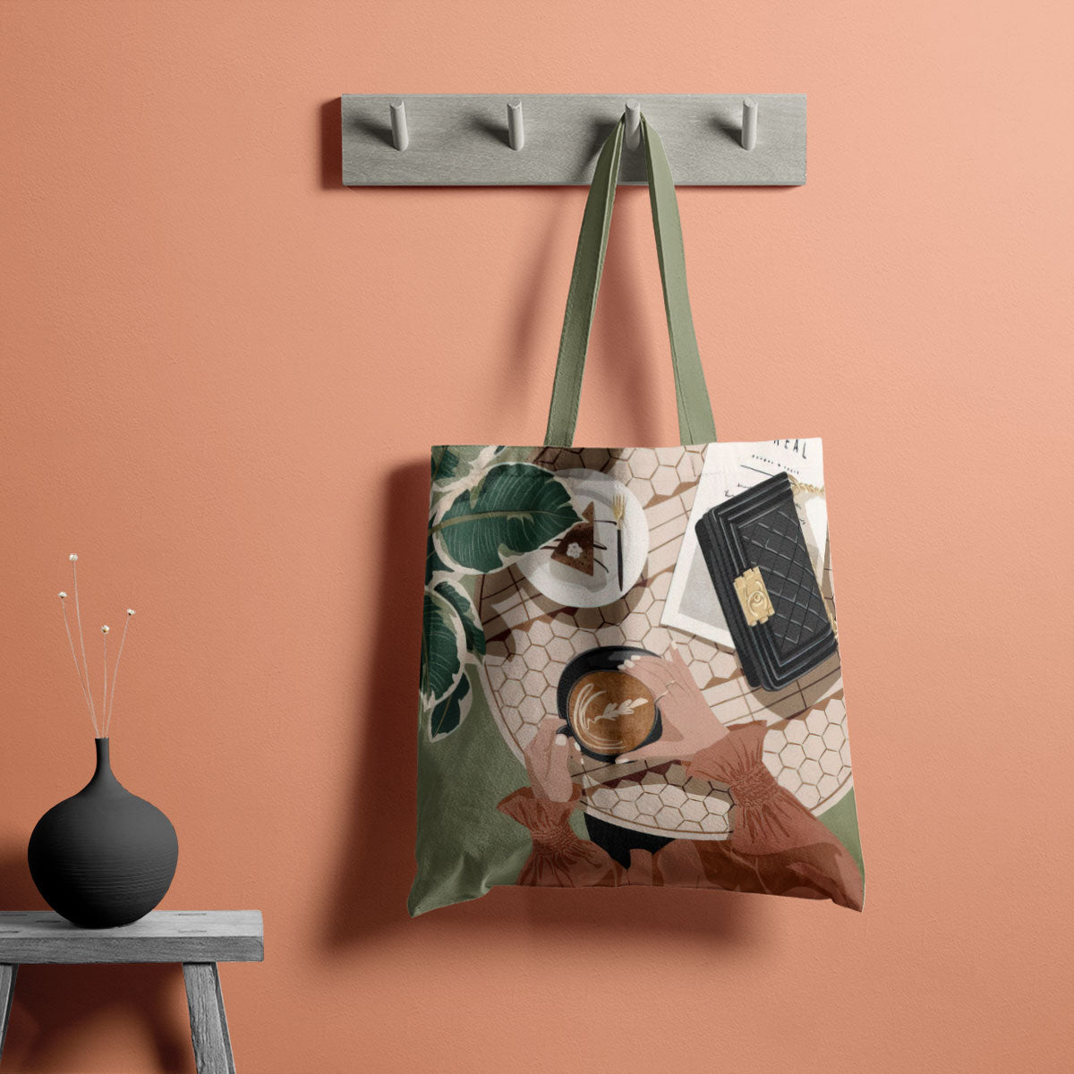 Coffee Break Canvas Tote Bag