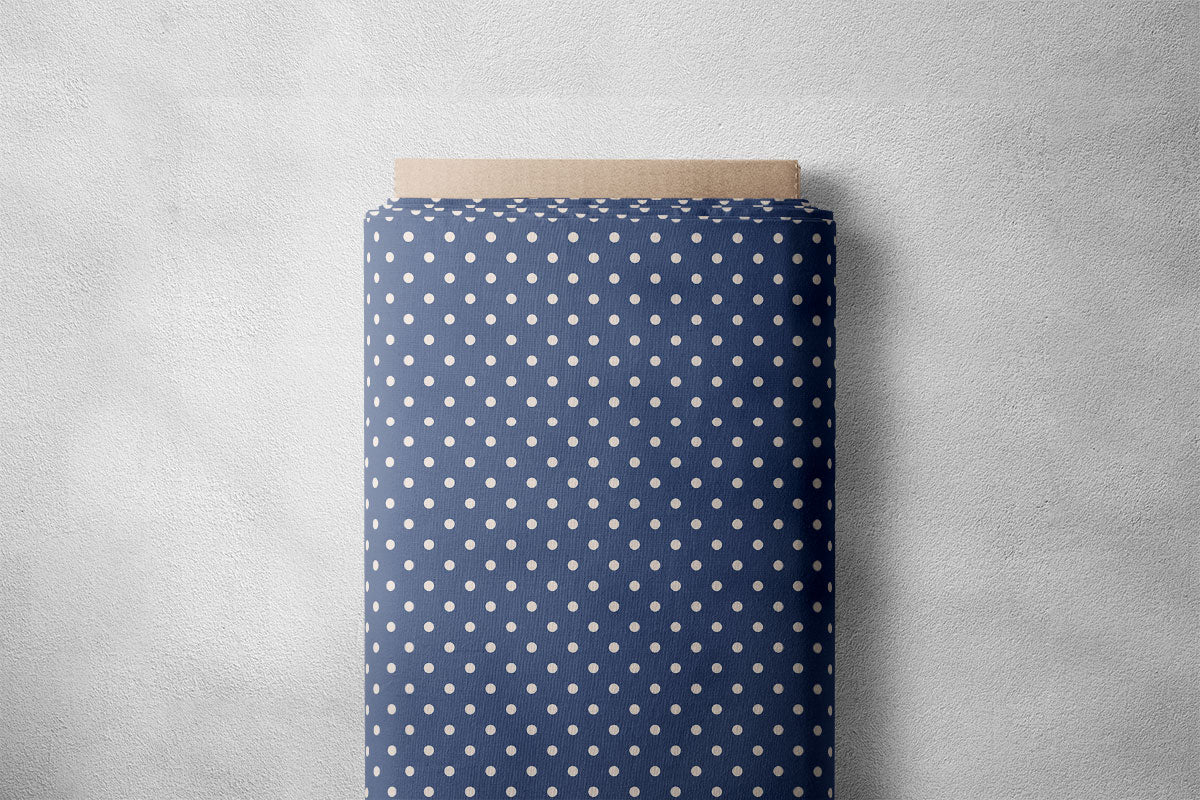 Blue Zodiac And Oyster Pink Polka Dots Print