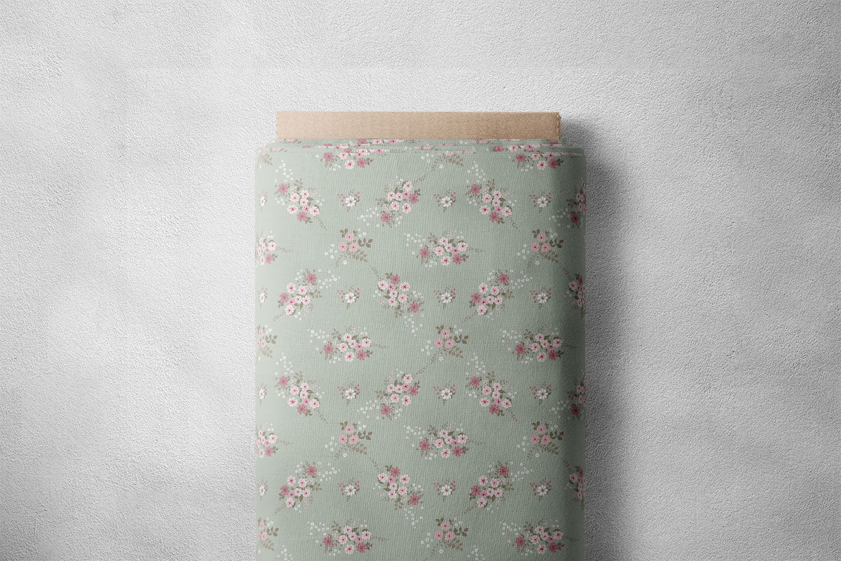 Pixie Green Vintage Floral Print