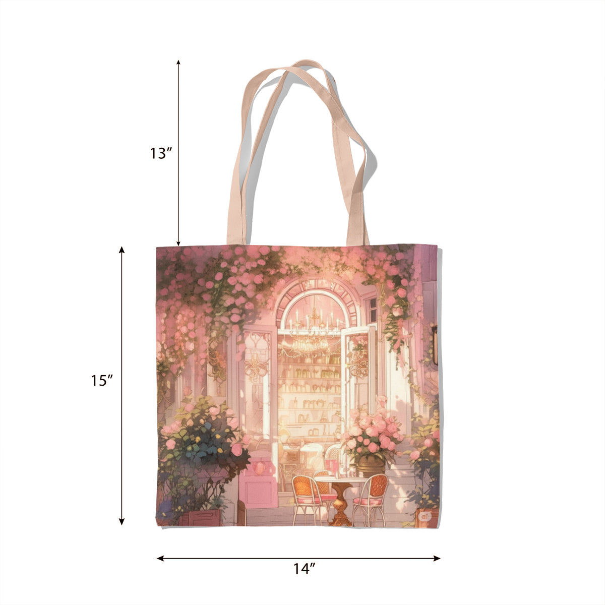 Romantic Floral Café Pastel Interior Tote Bag