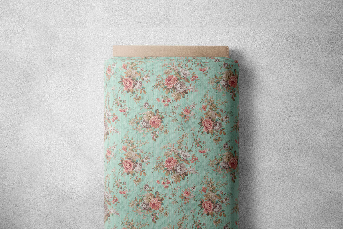 Light Mint Rose Floral Print